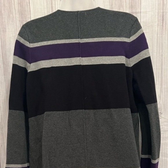 Calvin Klein Striped Open Front Cardigan Sweater Size Medium - Picture 7 of 7